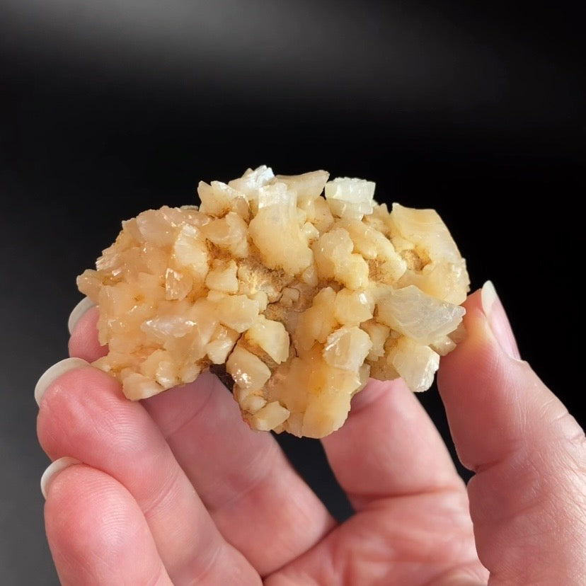 Pale Orange & Clear Heulandite Fan Crystal Cluster