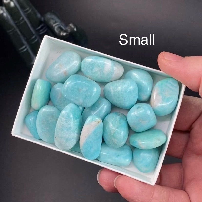 Blue Green Amazonite Tumbled Stone Specimen from Peru