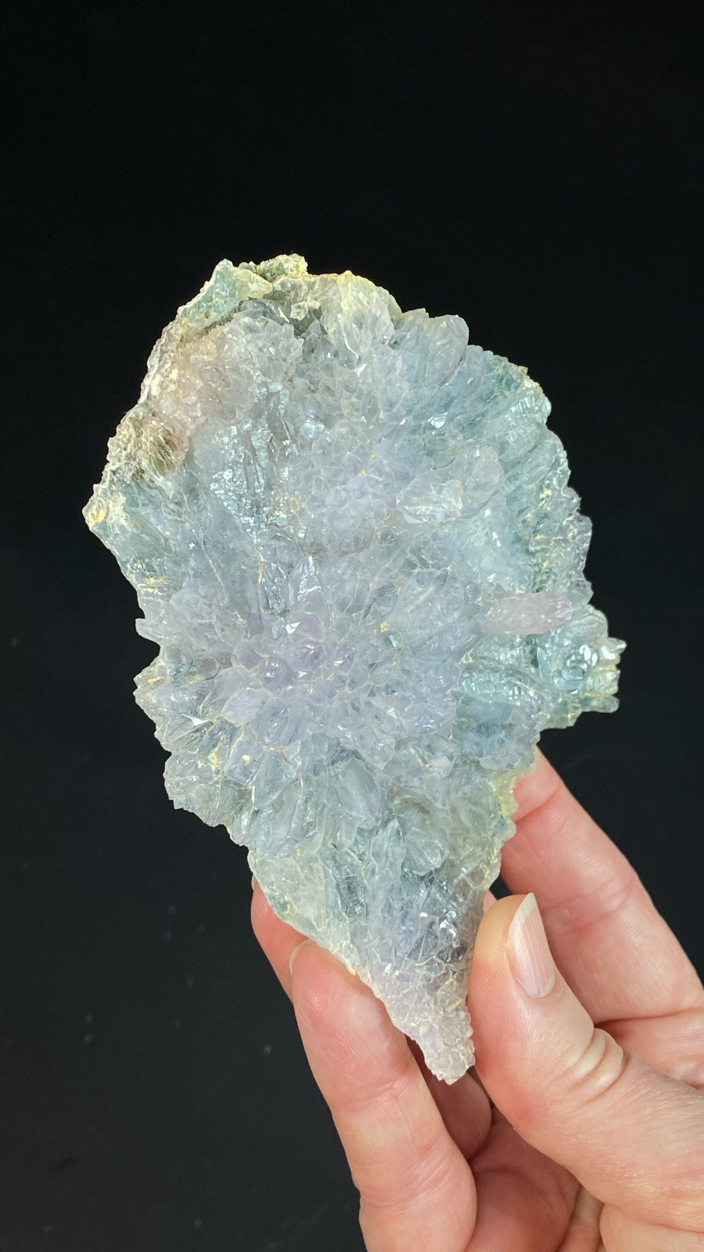 Radial Quartz & Amethyst Flower Cluster with Celadonite, Ametista do Sul, Brazil