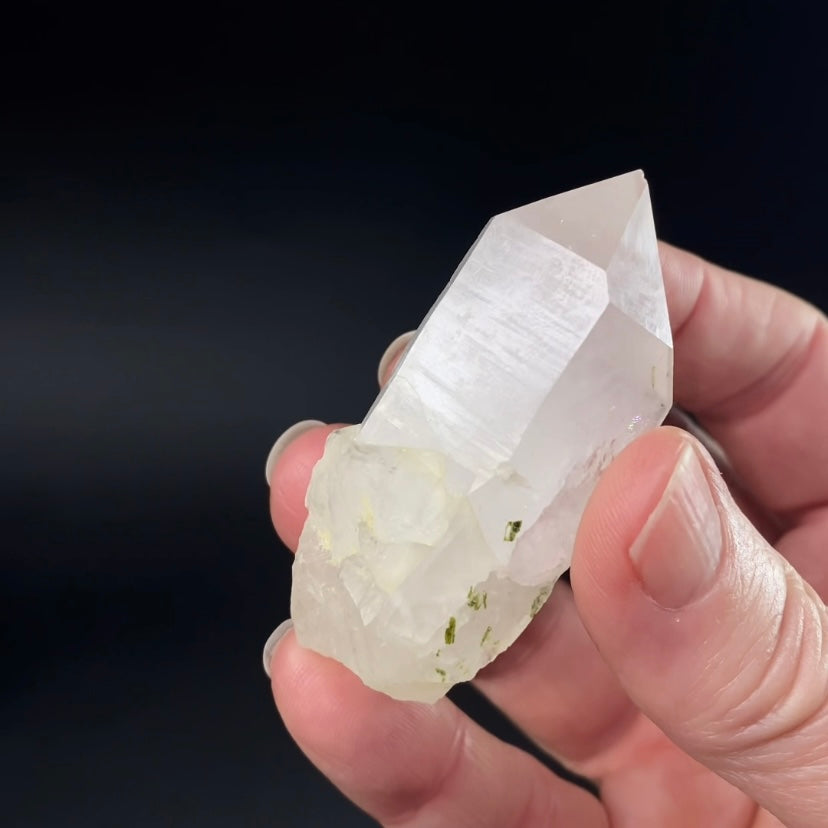 Quartz Crystal with Green Epidote Crystals