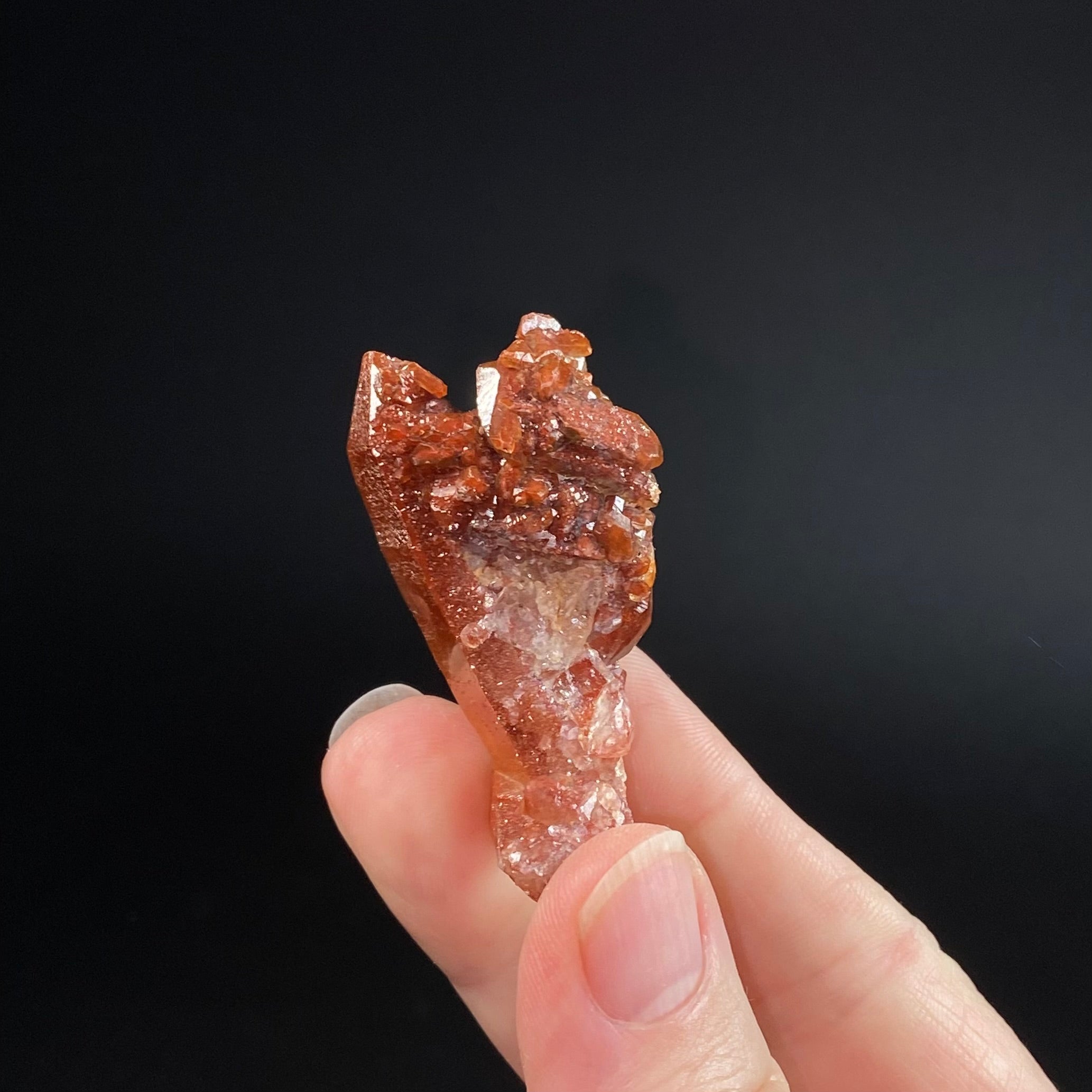 Red Hematite Quartz Crystal Specimen from Tourash, Morocco