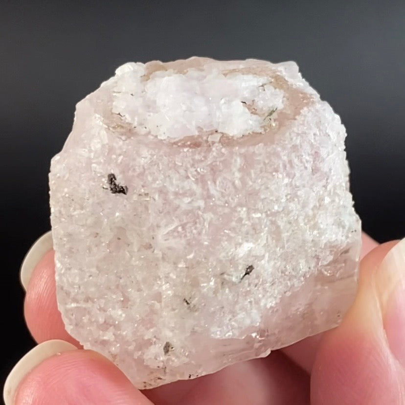 Pink Morganite Crystal with Green Tourmaline & Albite var Cleavelandite