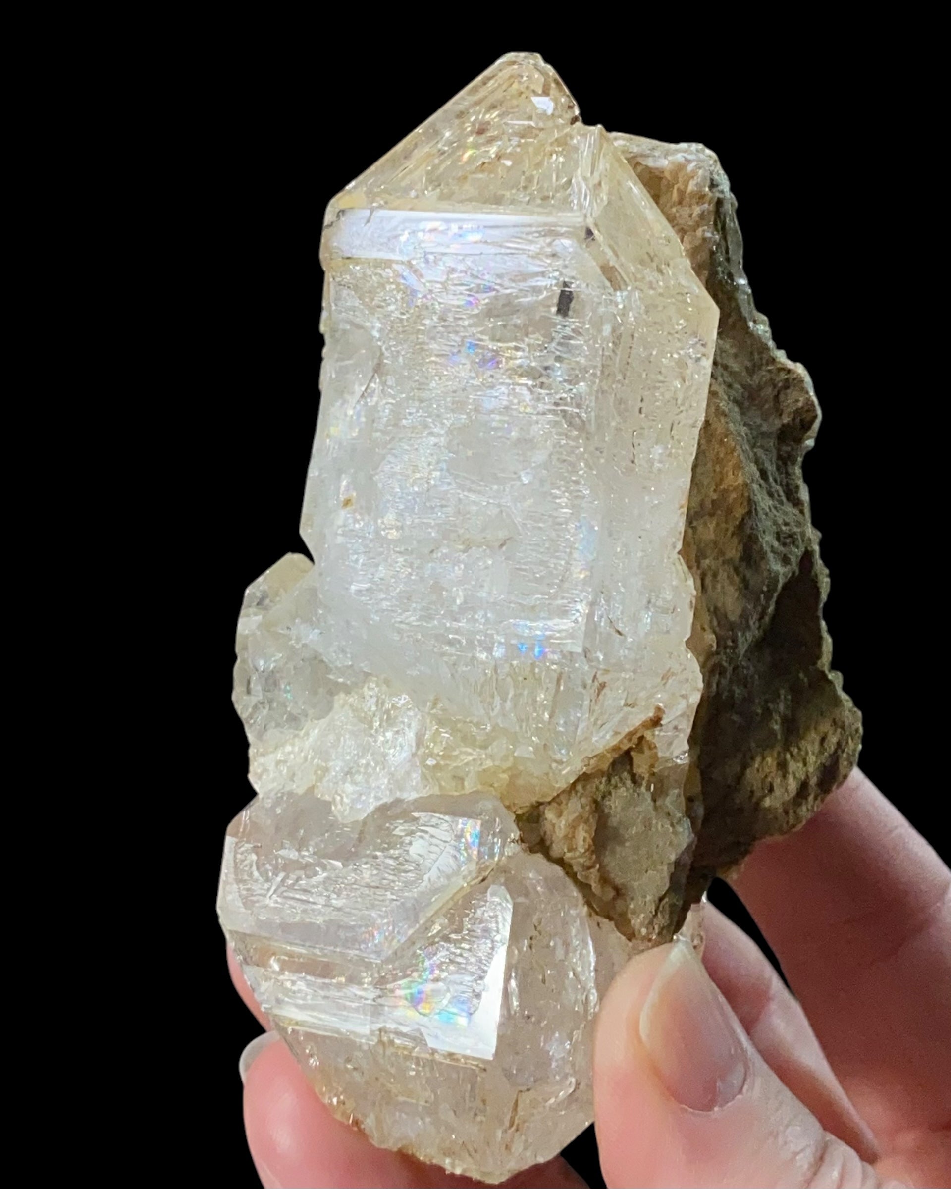 Double Terminated Window Skeletal Quartz Cluster