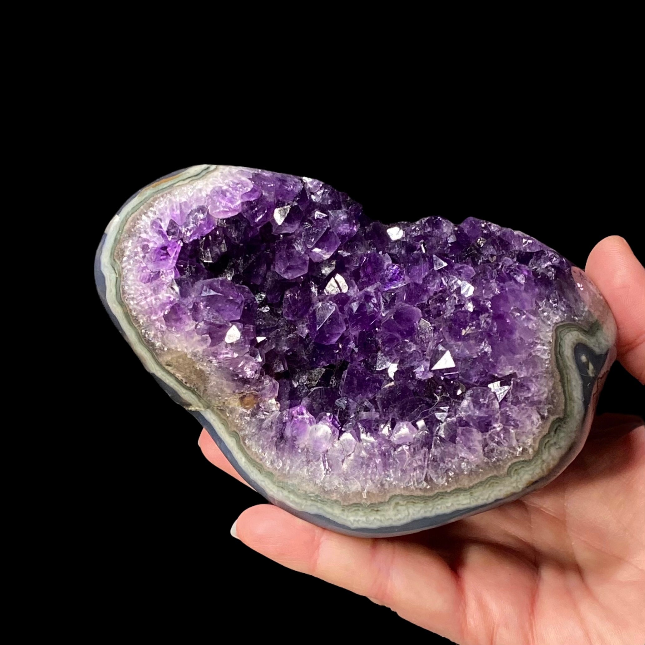 Deep Purple Amethyst Geode Cluster from Artigas, Uruguay