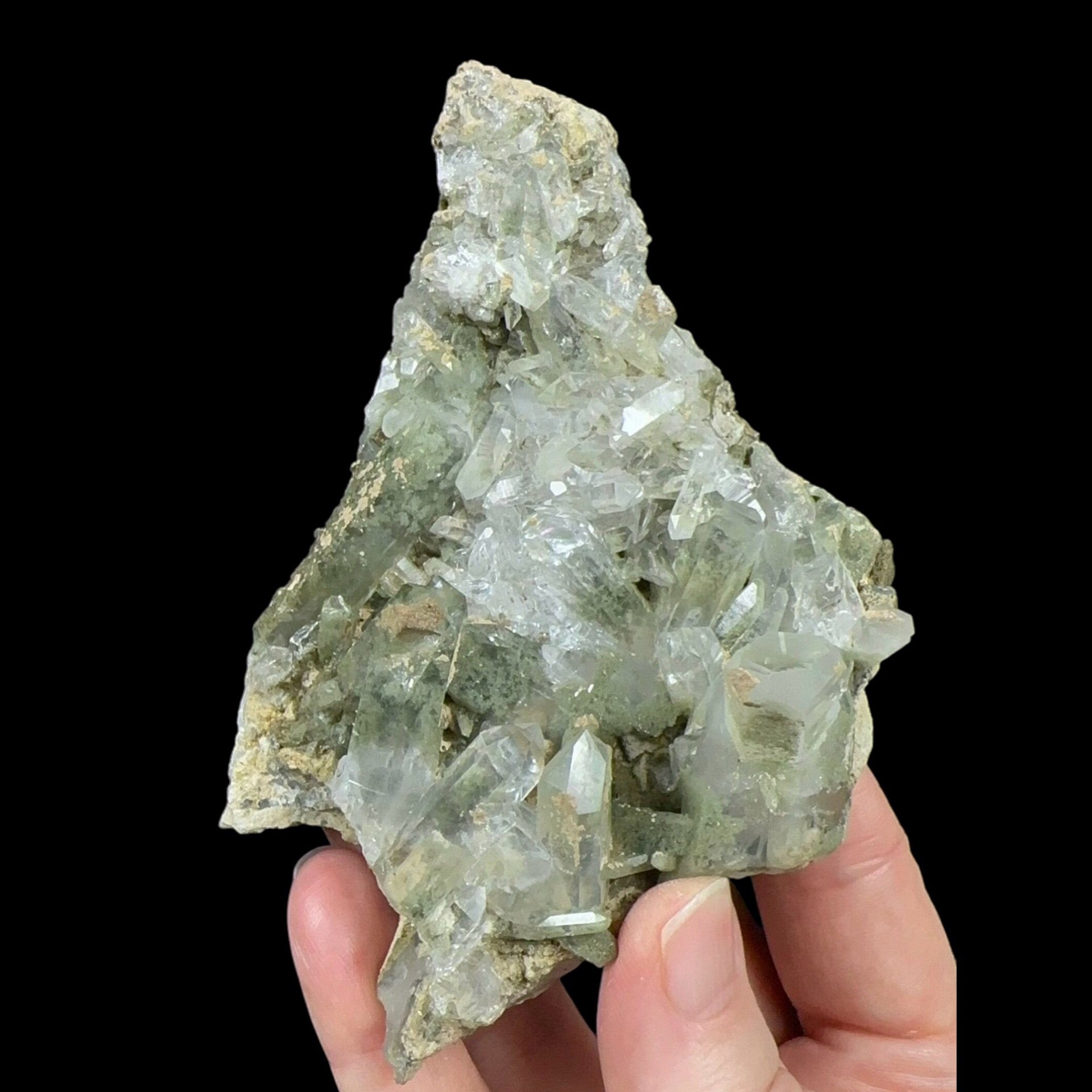 Chlorite Included Quartz Crystal Cluster / Plate