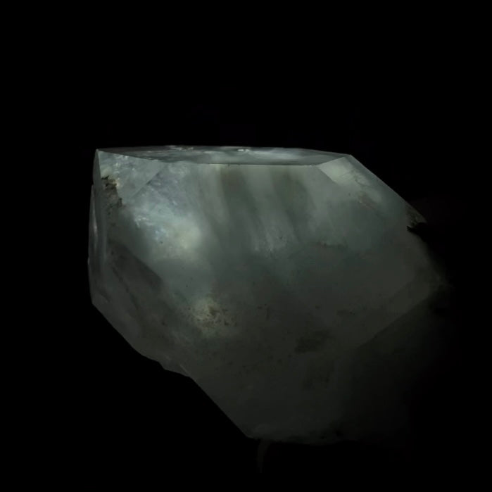 Double Terminated Byssolite Included Quartz Crystal with Dark Green Epidote