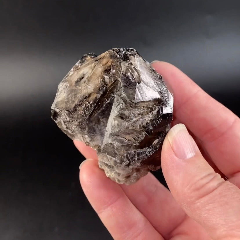 Smoky Etched Quartz Crystal from Minas Gerais, Brazil