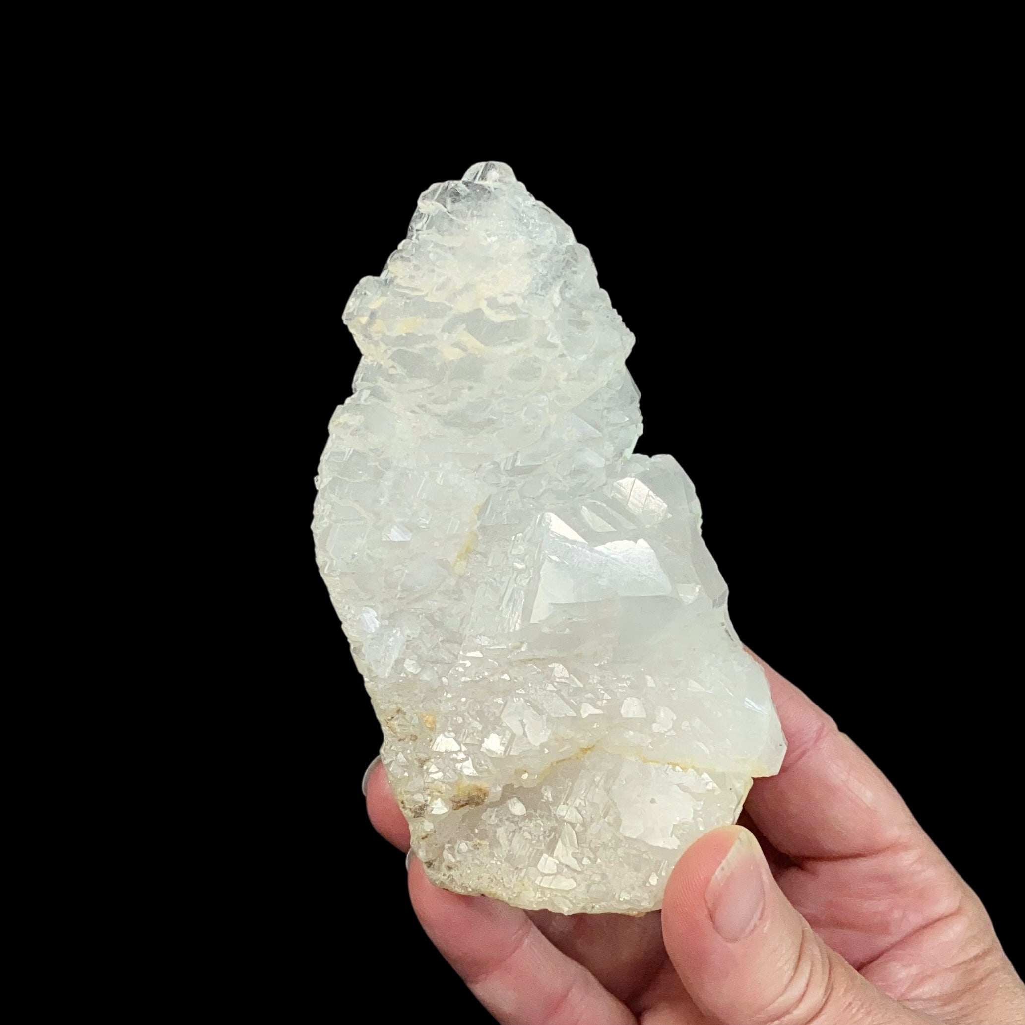 Elestial Clear Quartz Crystal Cluster with Multiple Terminations on Both Sides