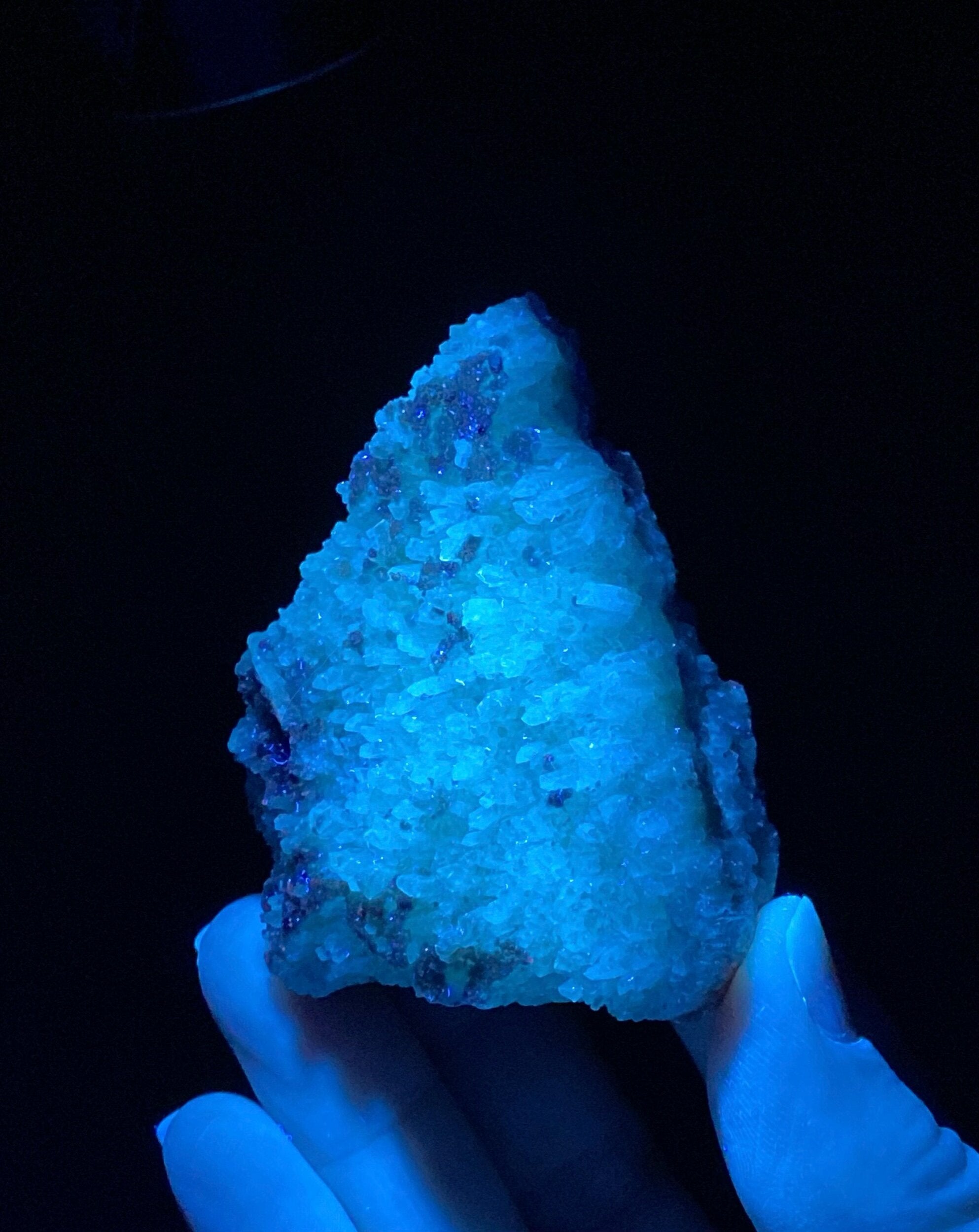 Phosphorescent Green & Brown Radiating Aragonite Cluster