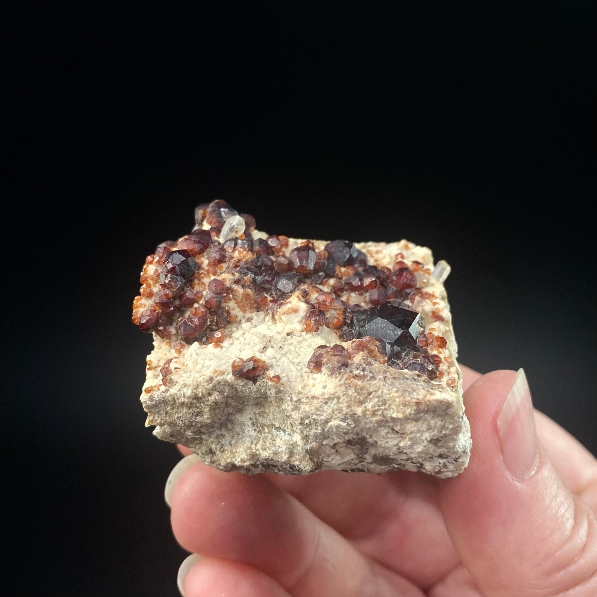 Almandine Garnets & Quartz on Matrix from Hunan Province, China