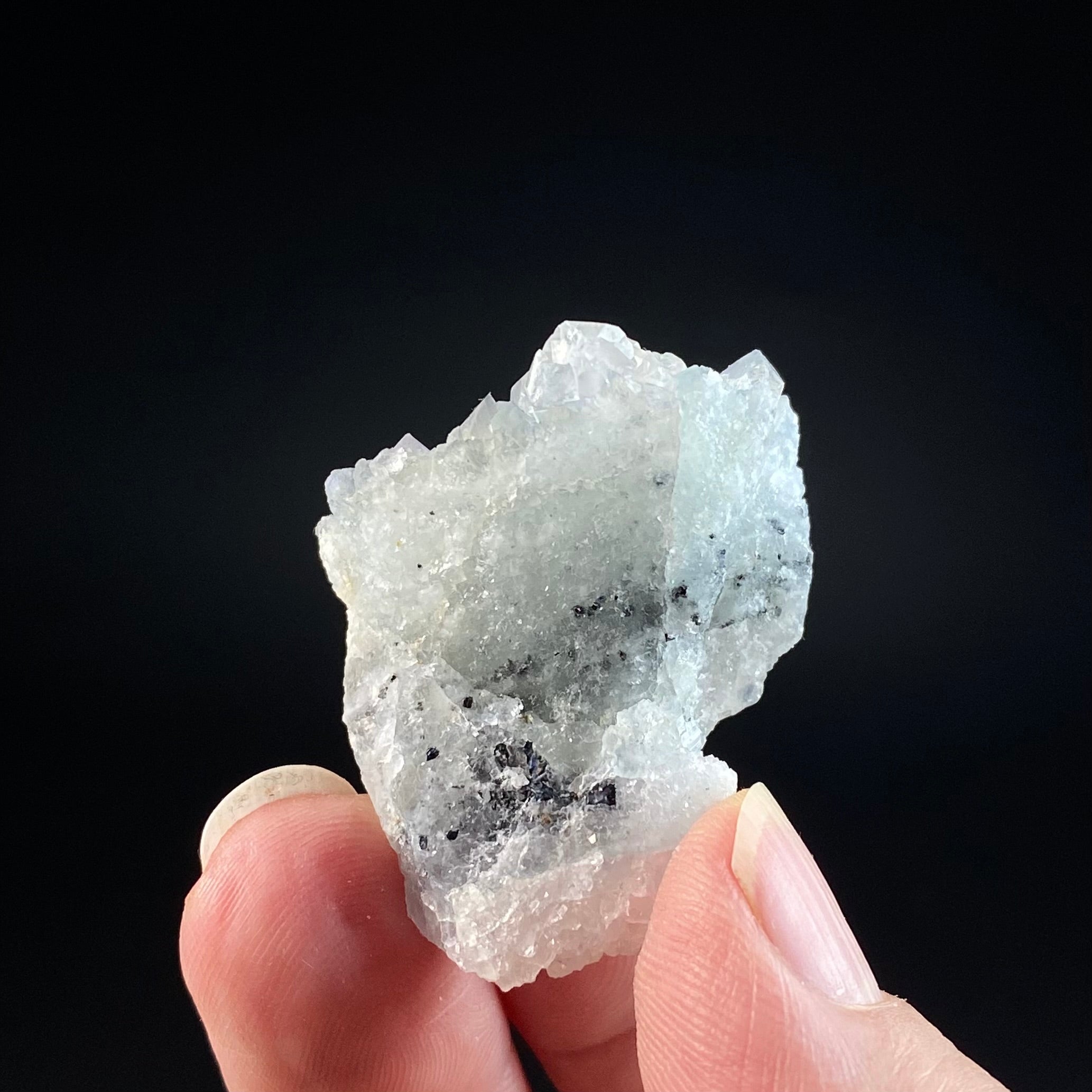 Pale Green Cubic Fluorite Cluster from El Hammam Mine, Morocco