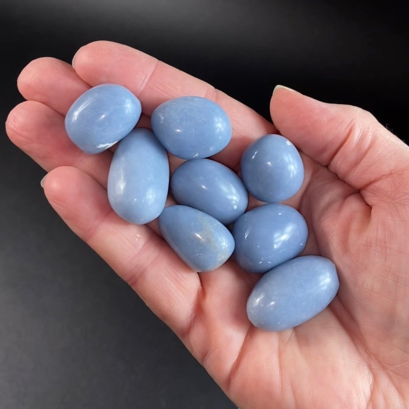 Angelite Tumbled Stone - Natural Polished Stone