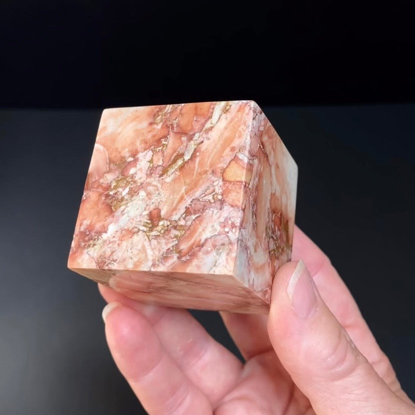 Rose Garden Agate Polished Cube