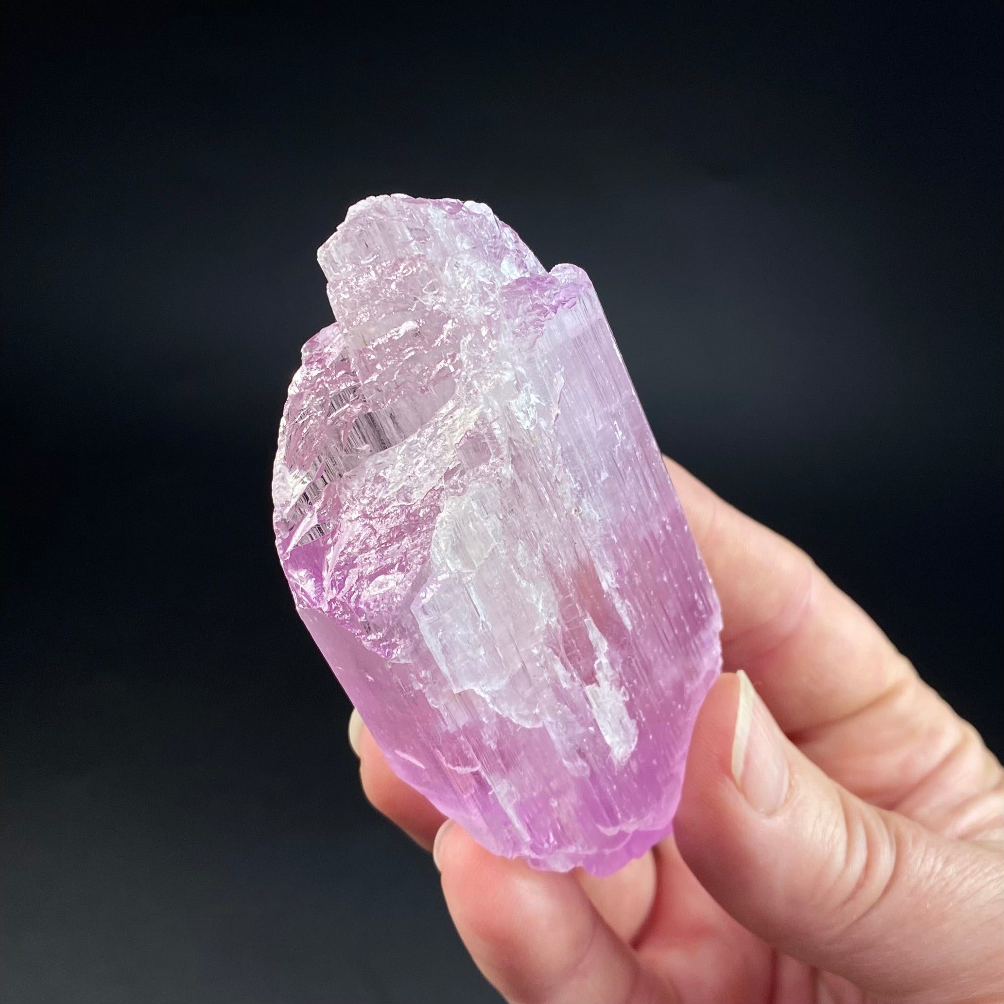 Large Pink Kunzite Spodumene Crystal, Fluorescent