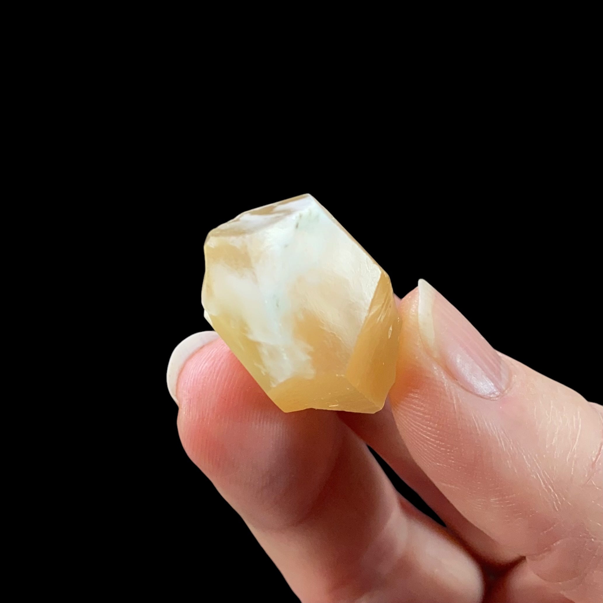 Trigonal Habit Bone Quartz Crystal with Halloysite Inclusions