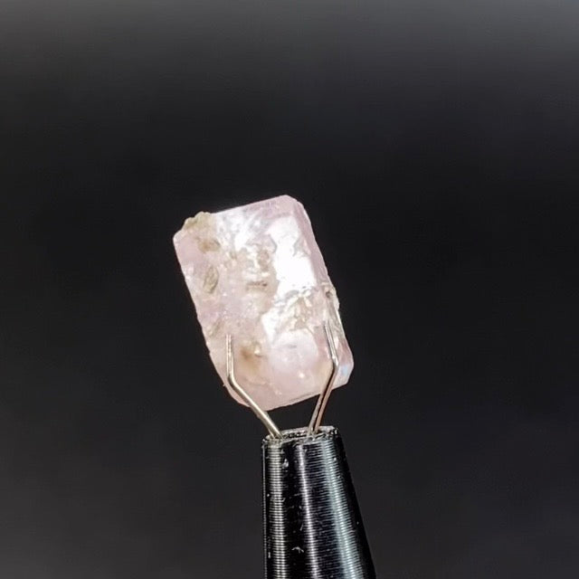 Terminated Pink Apatite Crystal with Muscovite Mica - Fluorescent Natural Crystal