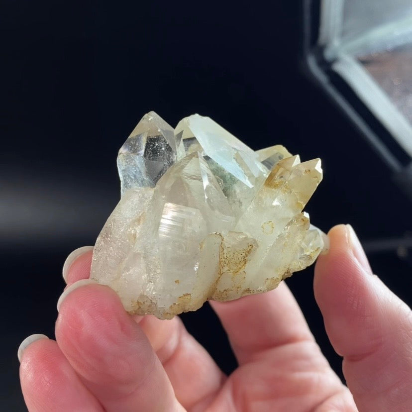 Chlorite Included Quartz Cluster with Iron Oxide