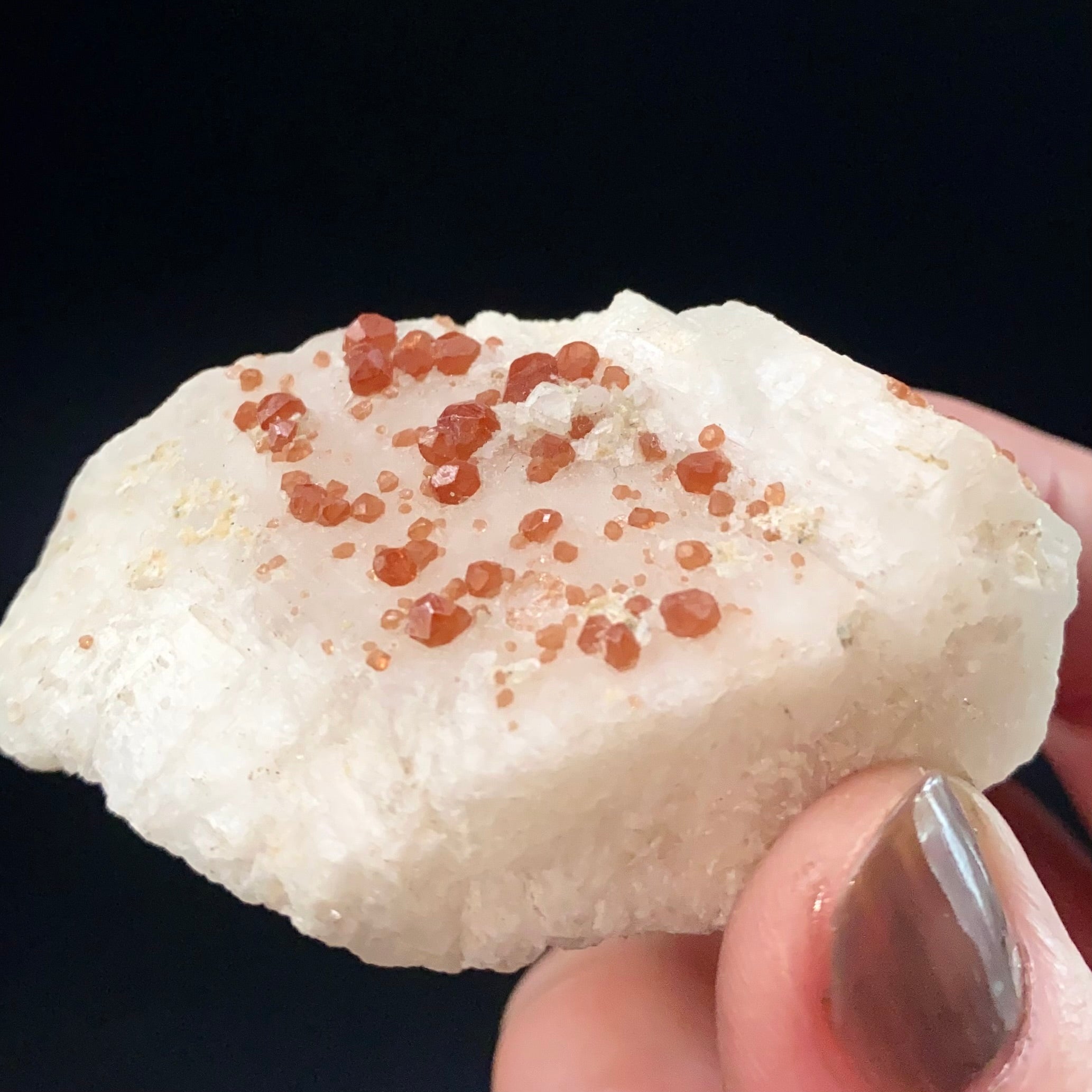Gemmy Natural Garnet Crystals on Feldspar Matrix from Shigar Valley, Pakistan