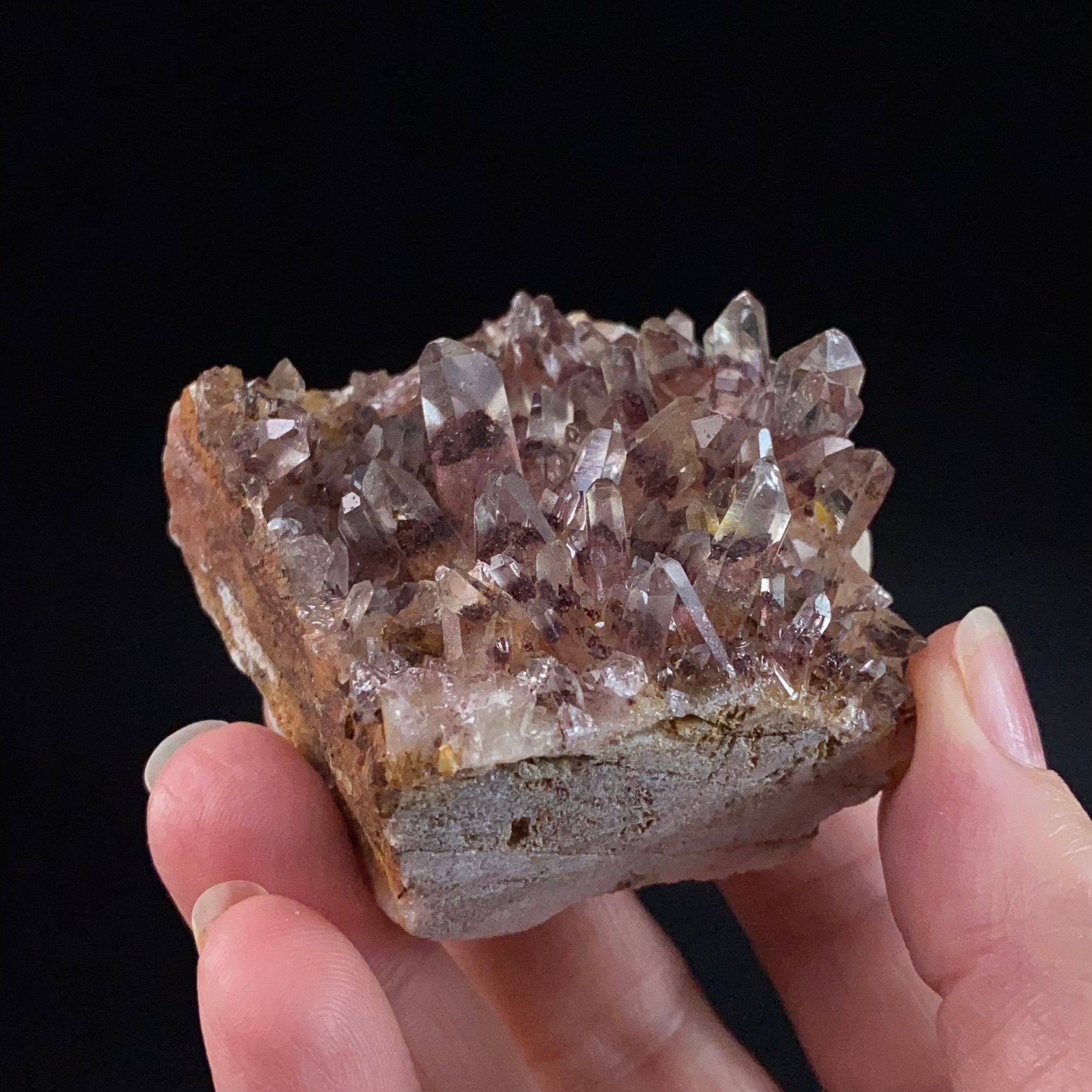 Red Hematite Phantom Sunset Quartz Cluster