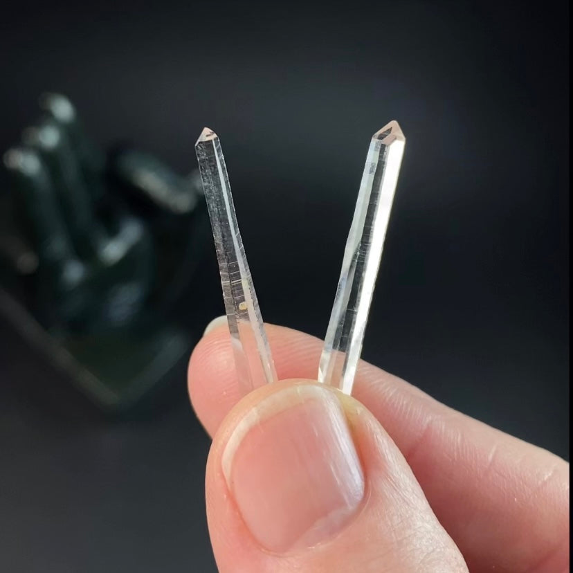 Singing Lemurian Quartz Crystal Pair from Santander, Colombia