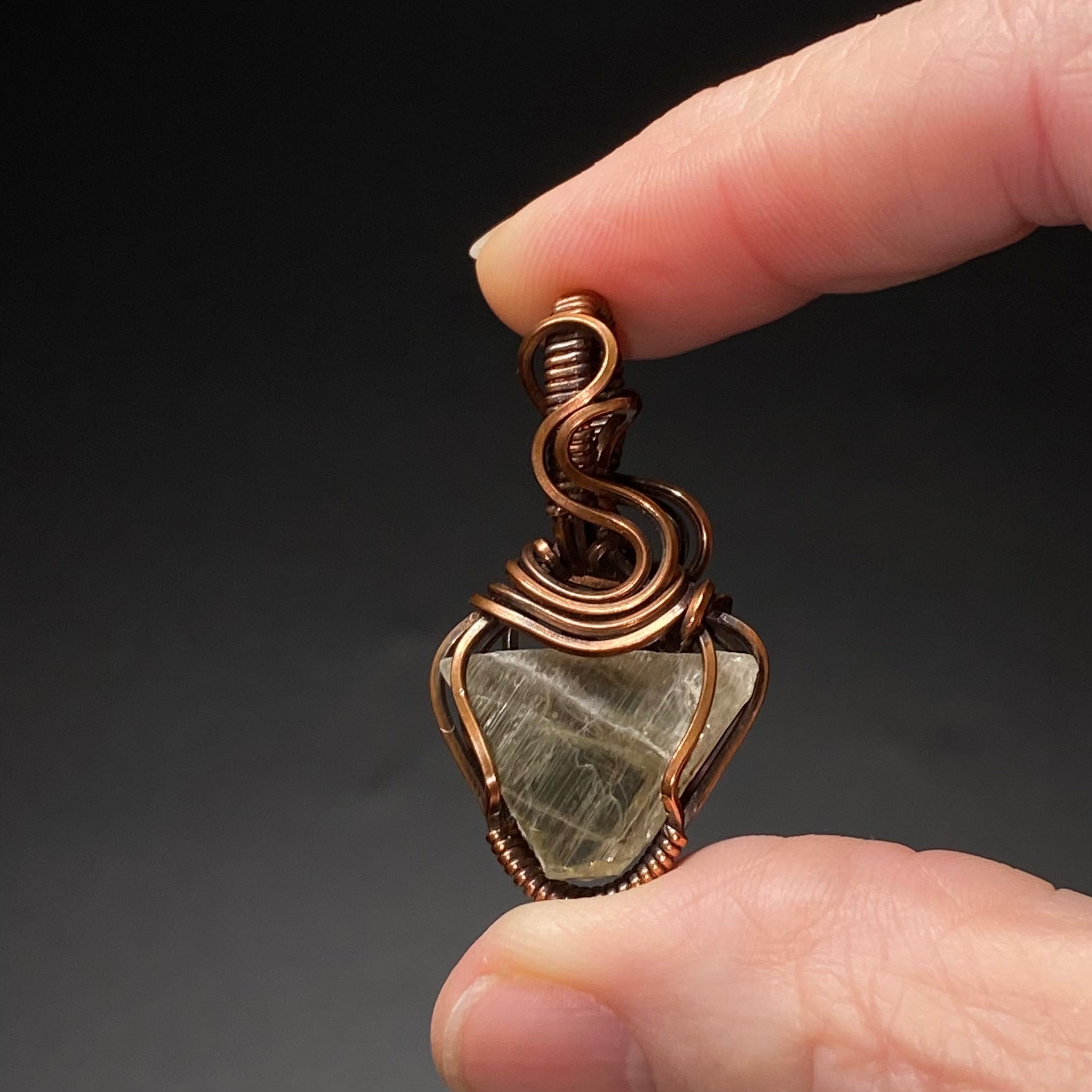 Reversible Turkish Diaspore Zultanite & Copper Wire Wrapped Pendant