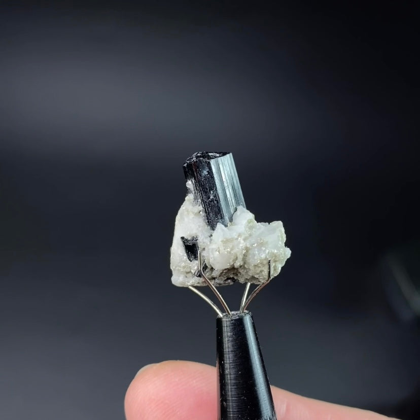 Black Tourmaline Crystals on Feldspar Matrix