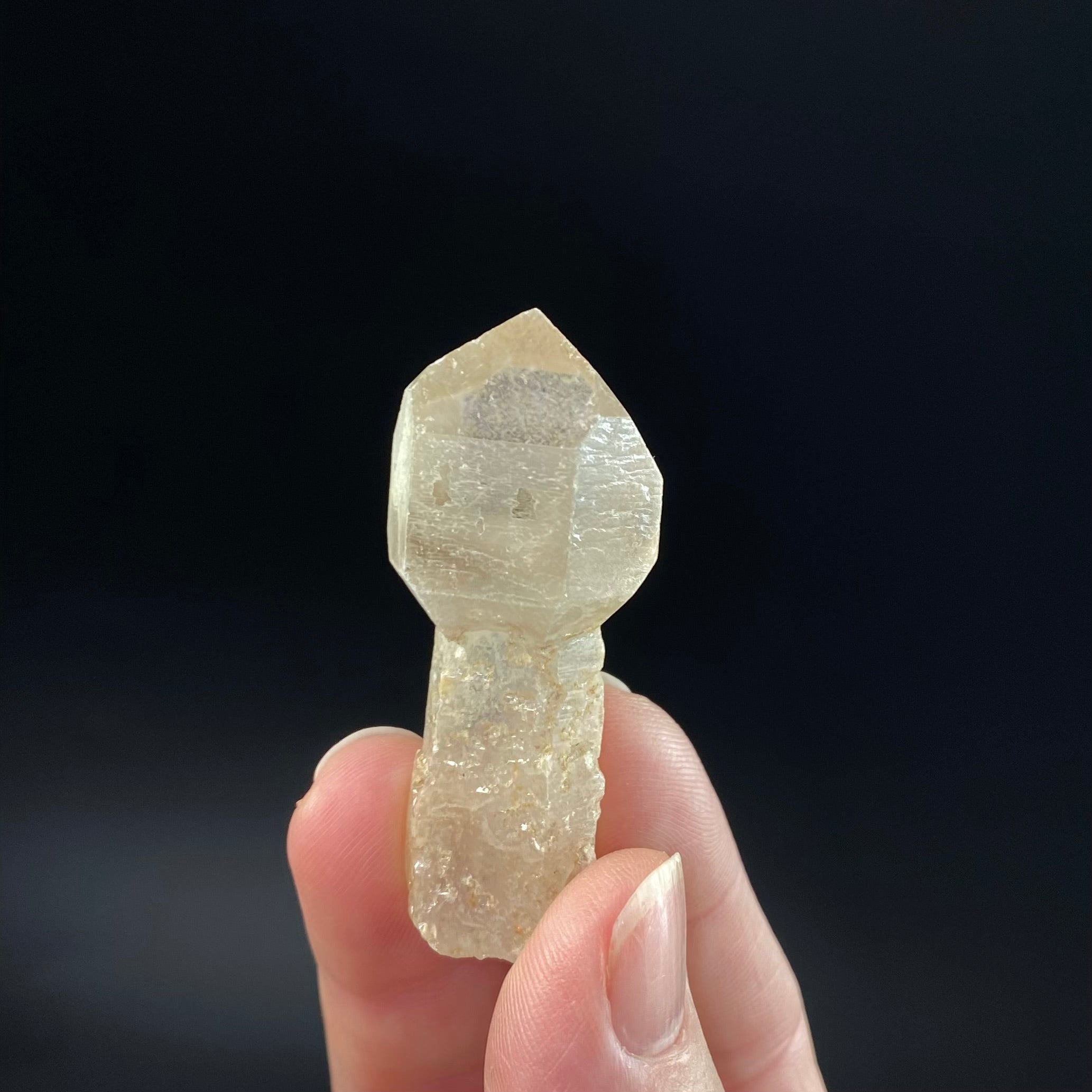 Light Smoky Quartz Scepter Crystal with Rare Trigonal Growth Habit