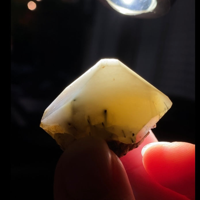Double Terminated Astrophyllite and Aegirine Included Quartz Crystal Zagi Mountain, Pakistan