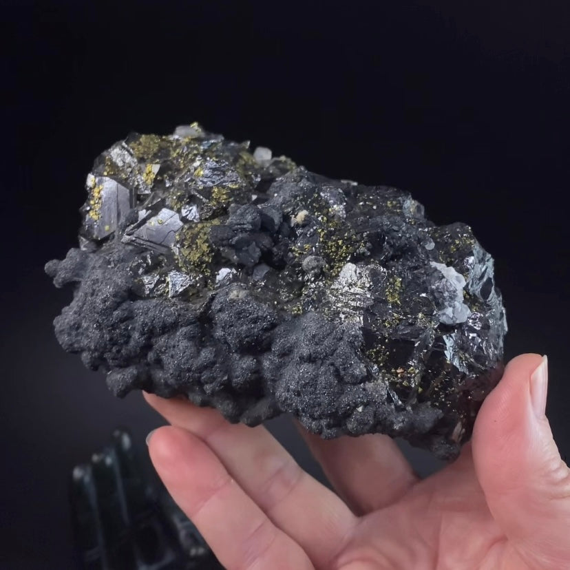 Sphalerite Cluster with Pyrite and Boulangerite from Trepça Mines