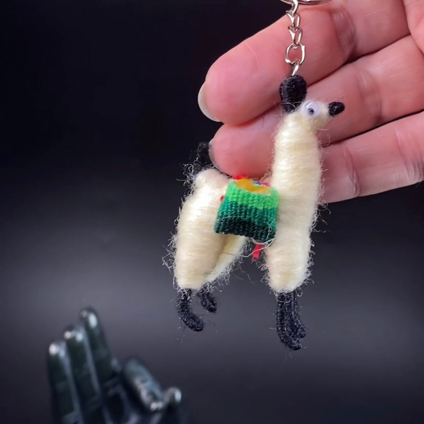 Hand Crafted Alpaca Yarn Llama Alpaca Doll Keychain