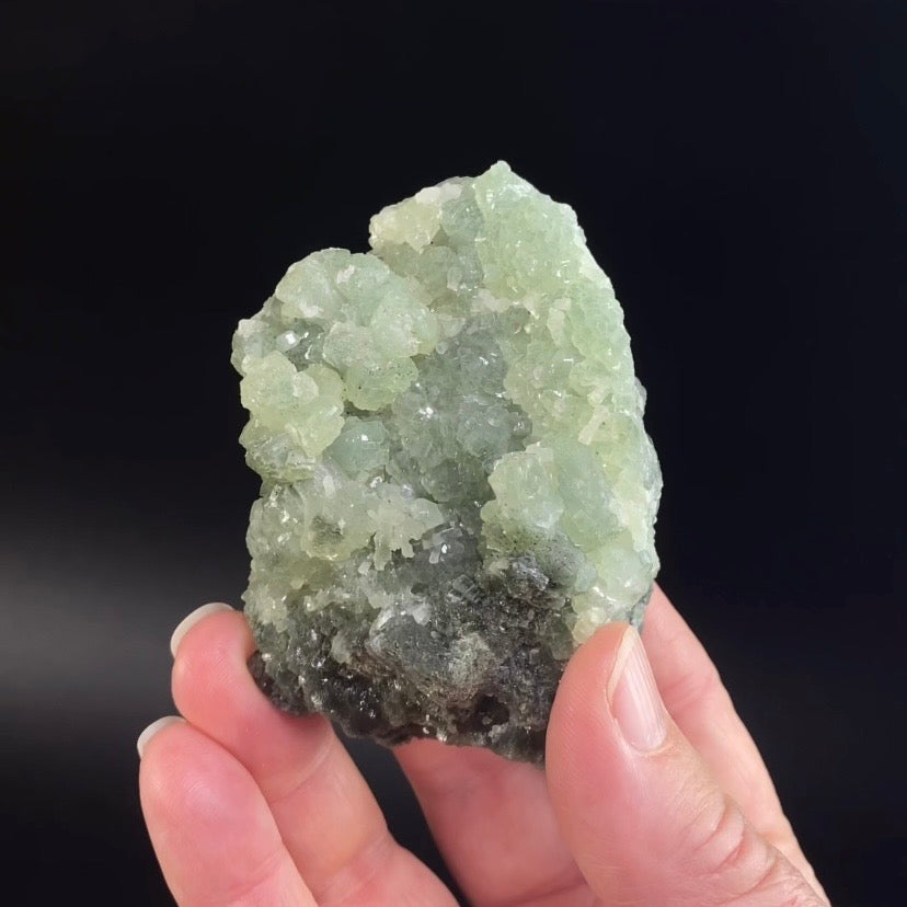 Light and Dark Green Prehnite Cluster