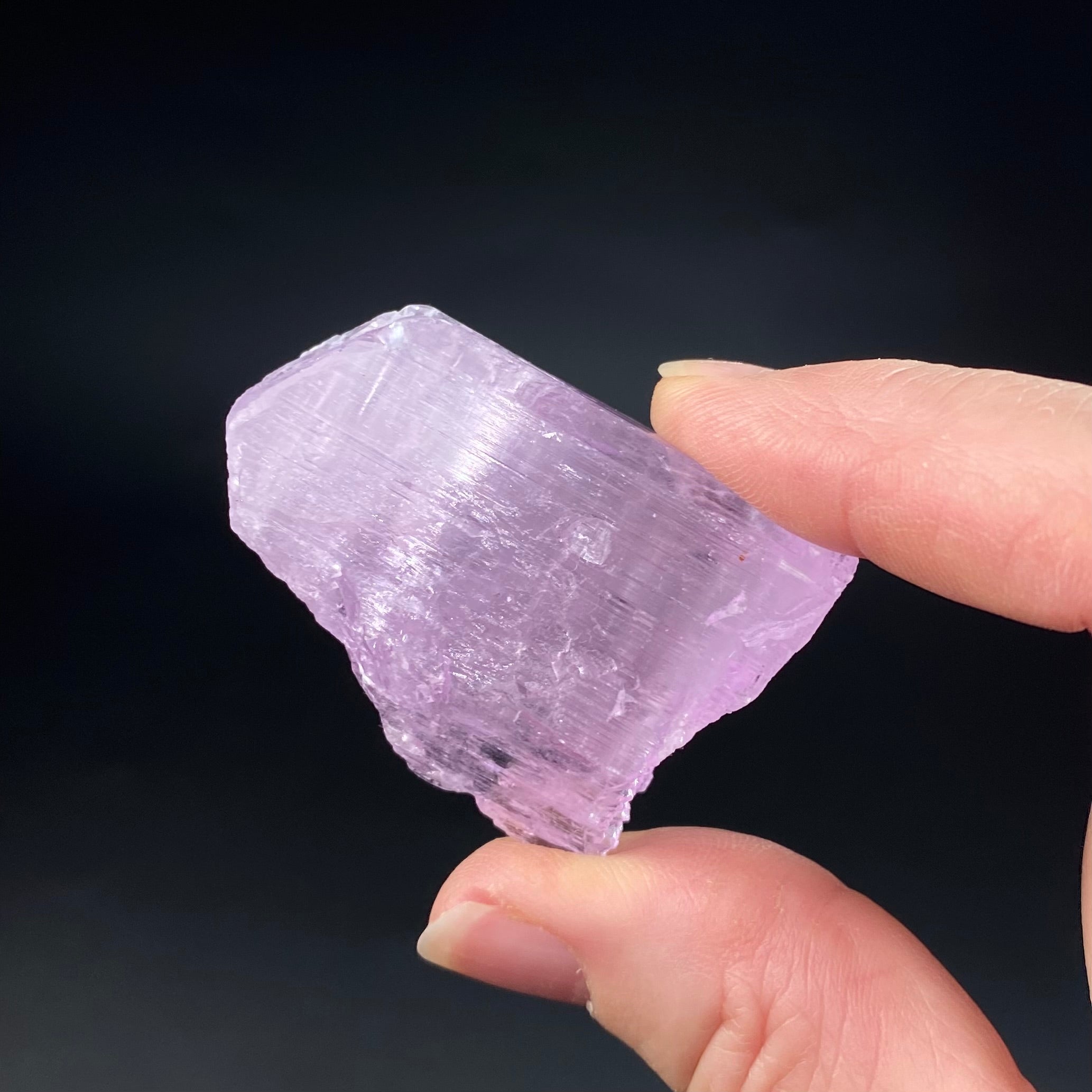 Pink Kunzite Spodumene Crystal, Fluorescent with Multiple Terminations