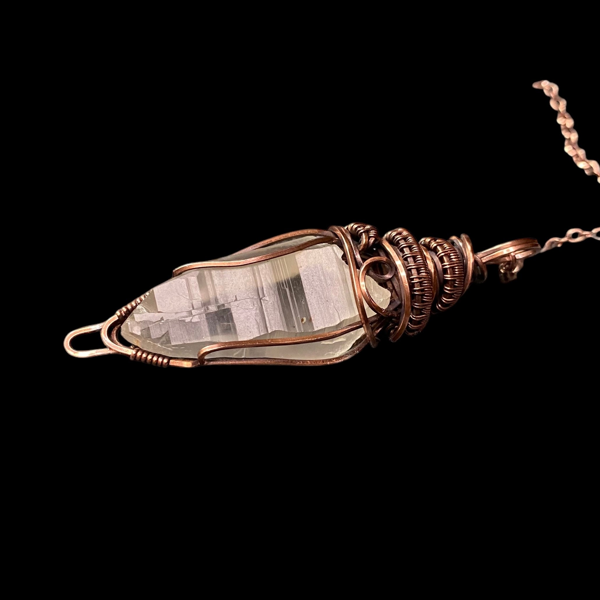 Himalayan Quartz Crystal & Copper Wire Wrapped Pendulum