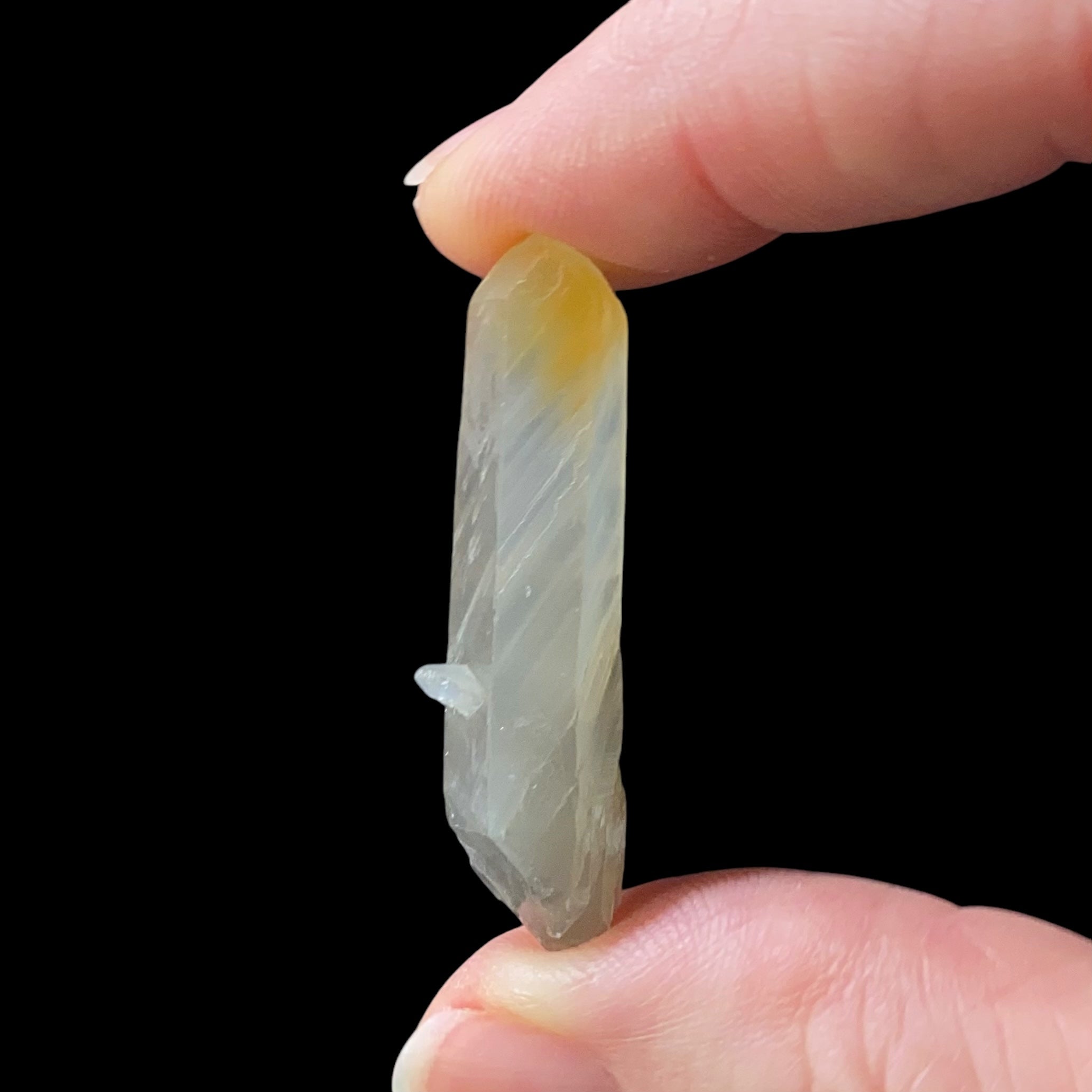 Double Terminated Bone Quartz Crystal with Halloysite Inclusions from Balochistan, Pakistan