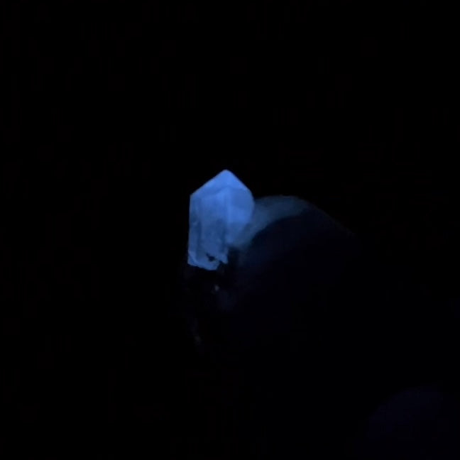 Grade A Peach Color Katlang Imperial Topaz Crystal on Matrix, Fluorescent