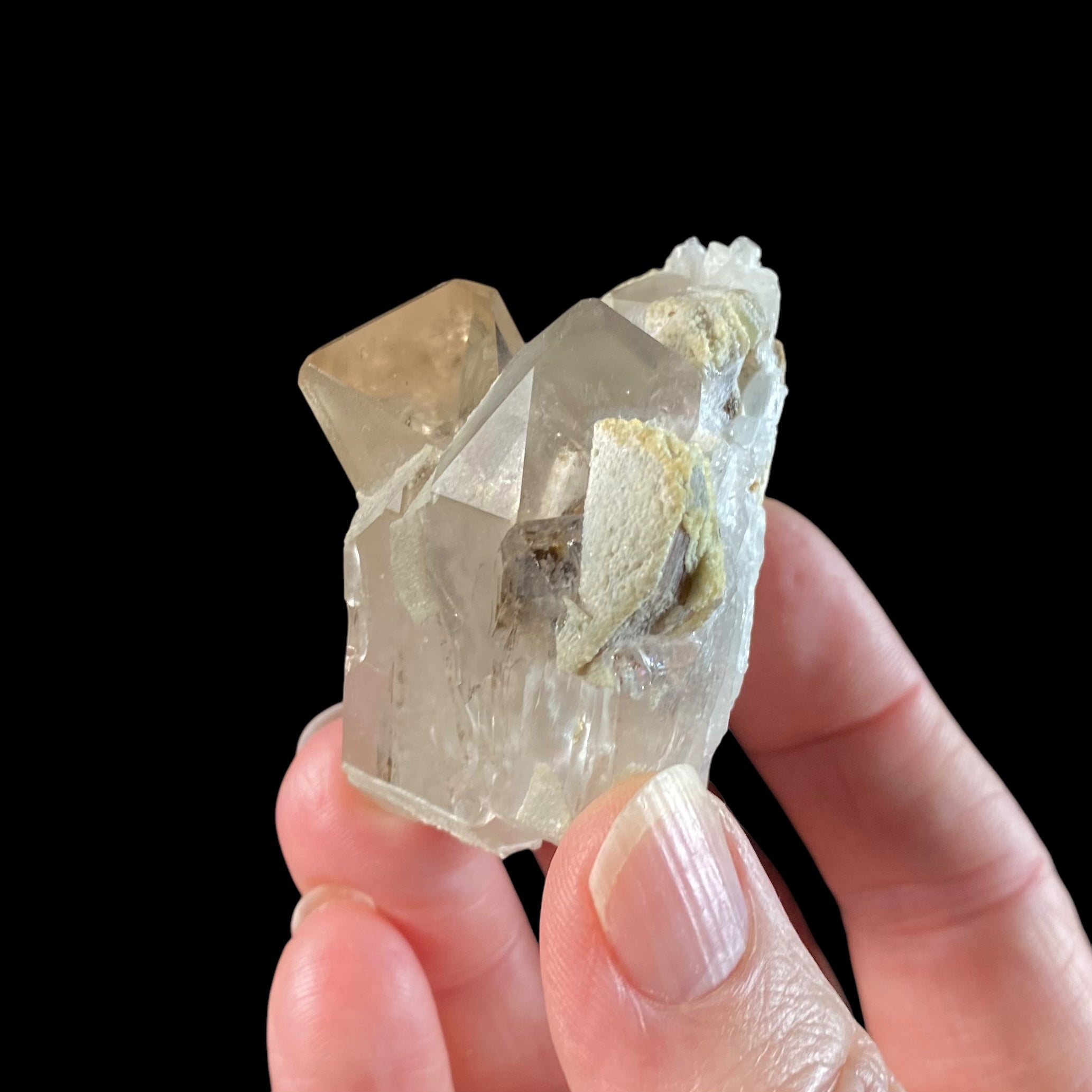 Topaz Crystal with Garnet Included Light Smoky Quartz & Minor Mica and Feldspar