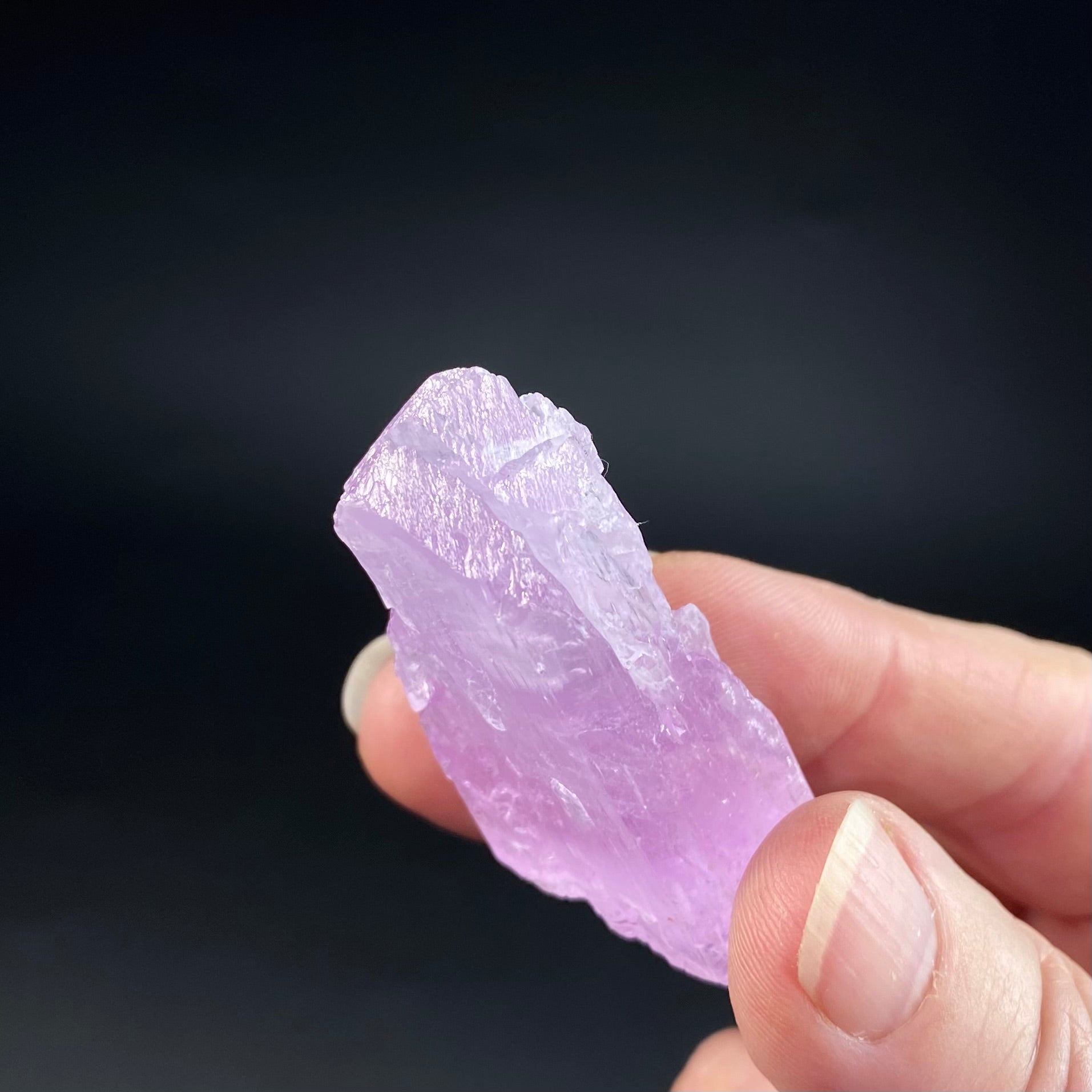 Pink Kunzite Spodumene Crystal, Fluorescent with Multiple Terminations