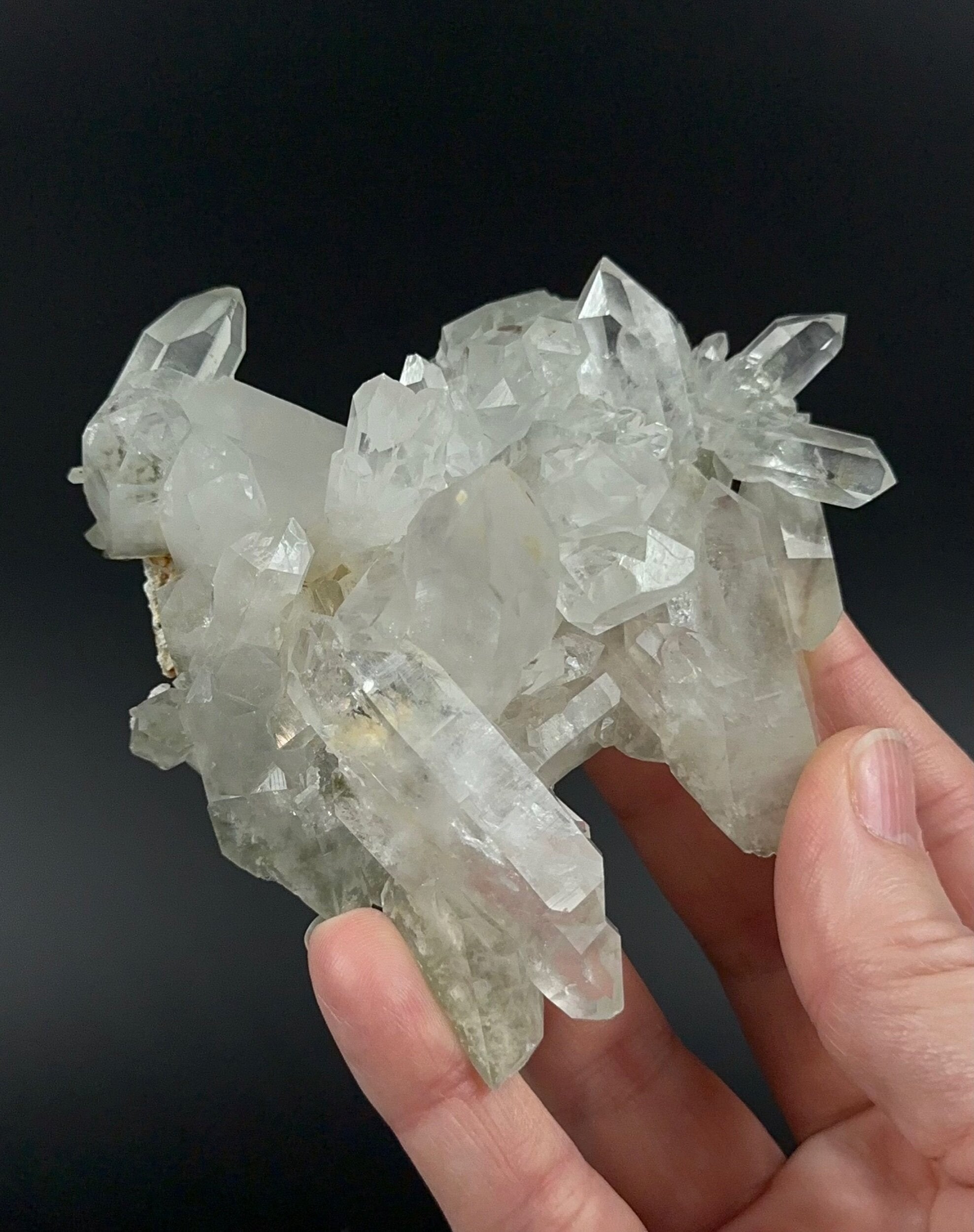 Chlorite Included Himalayan Quartz Crystal Cluster