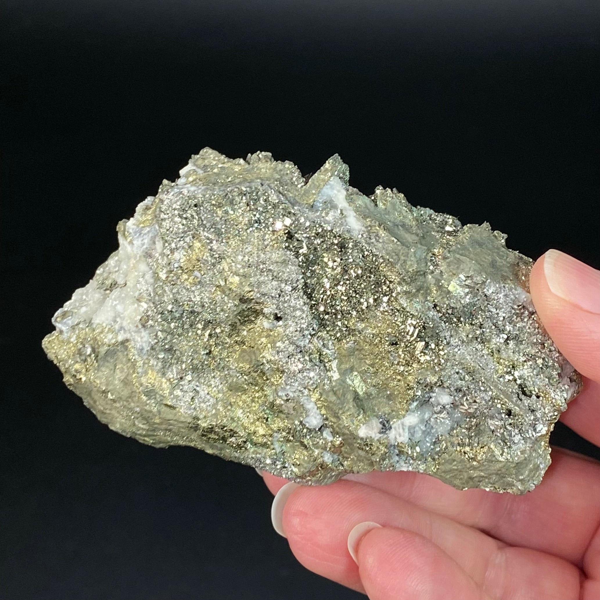 Pyrite After Pyrrhotite with Calcite from Trepca Mine Complex, Kosovo