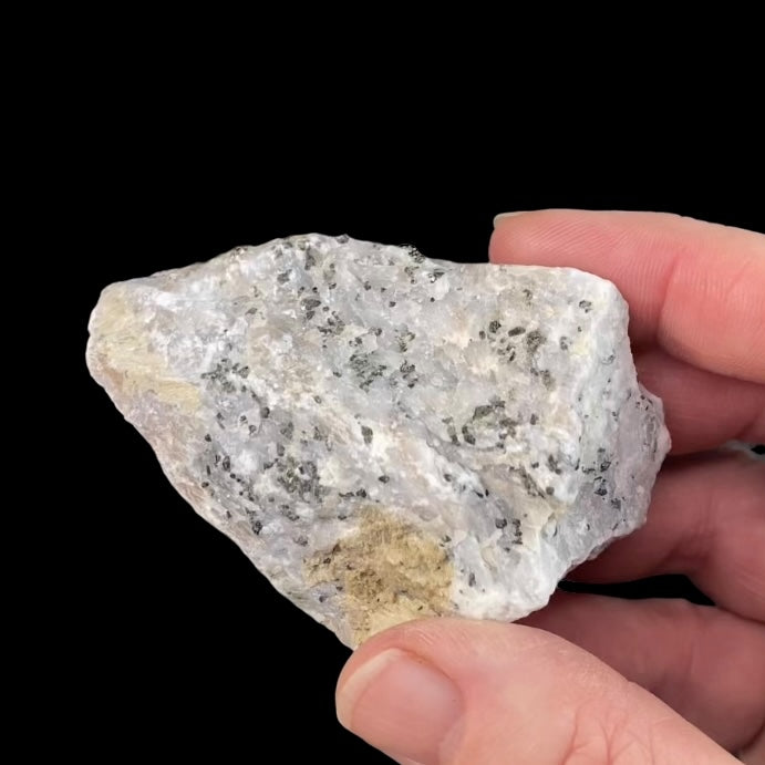 Fluorescent Wollastonite on Calcite, Nobel Pit, Sterling Hill Mine, New Jersey