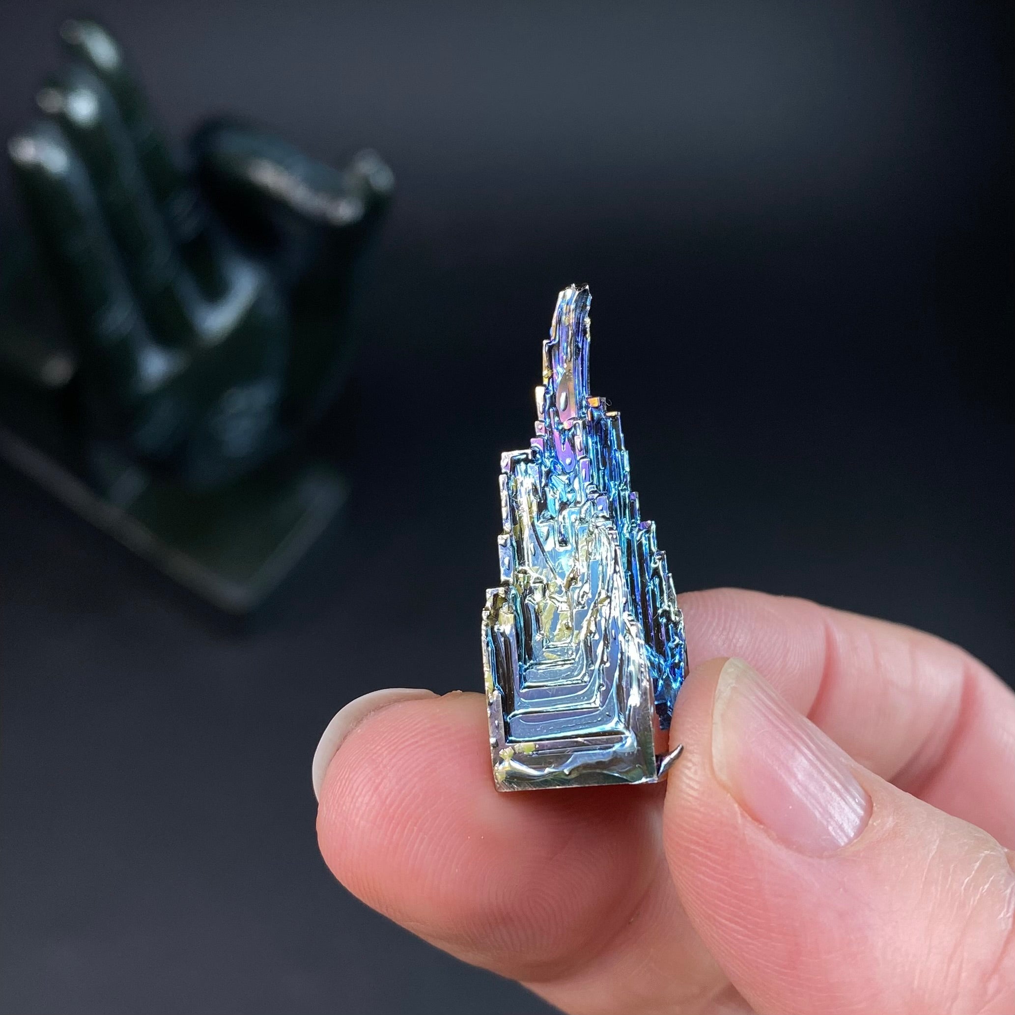 Bismuth Crystal Cluster Iridescent Lab Grown Geometric Formation