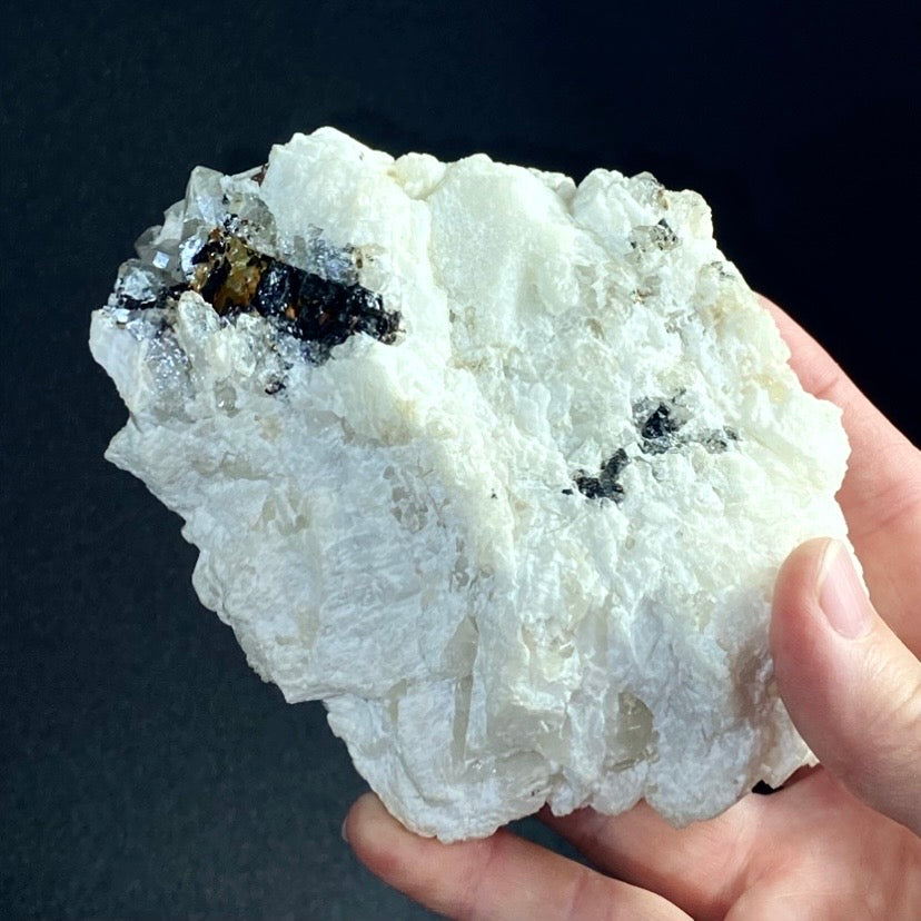 Red Spessartine Garnet Crystals with Quartz and Feldspar