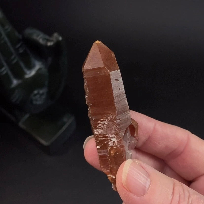 Red Hematite Quartz Crystal Specimen from Tourash, Morocco