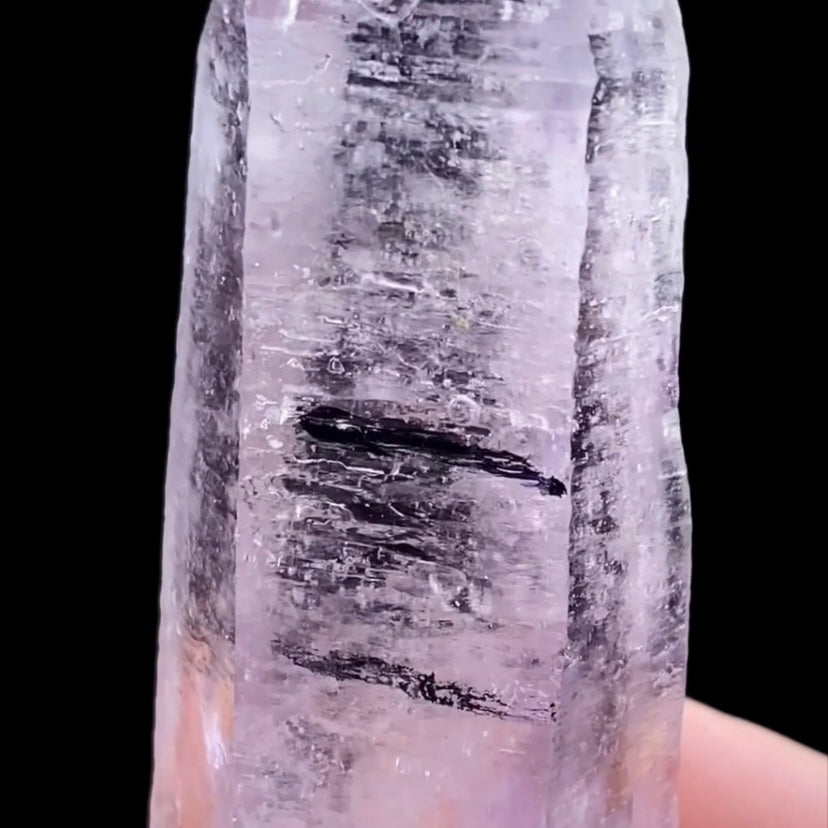 Trigonal & Dauphine Habit Double Terminated Amethyst Crystal with Three Enhydro Two Phase Inclusions from Vera Cruz, Mexico