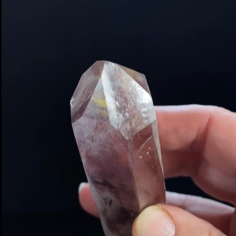 Red Hematite Double Phantom Sunset Quartz Dow Crystal - Tamil Nadu, India