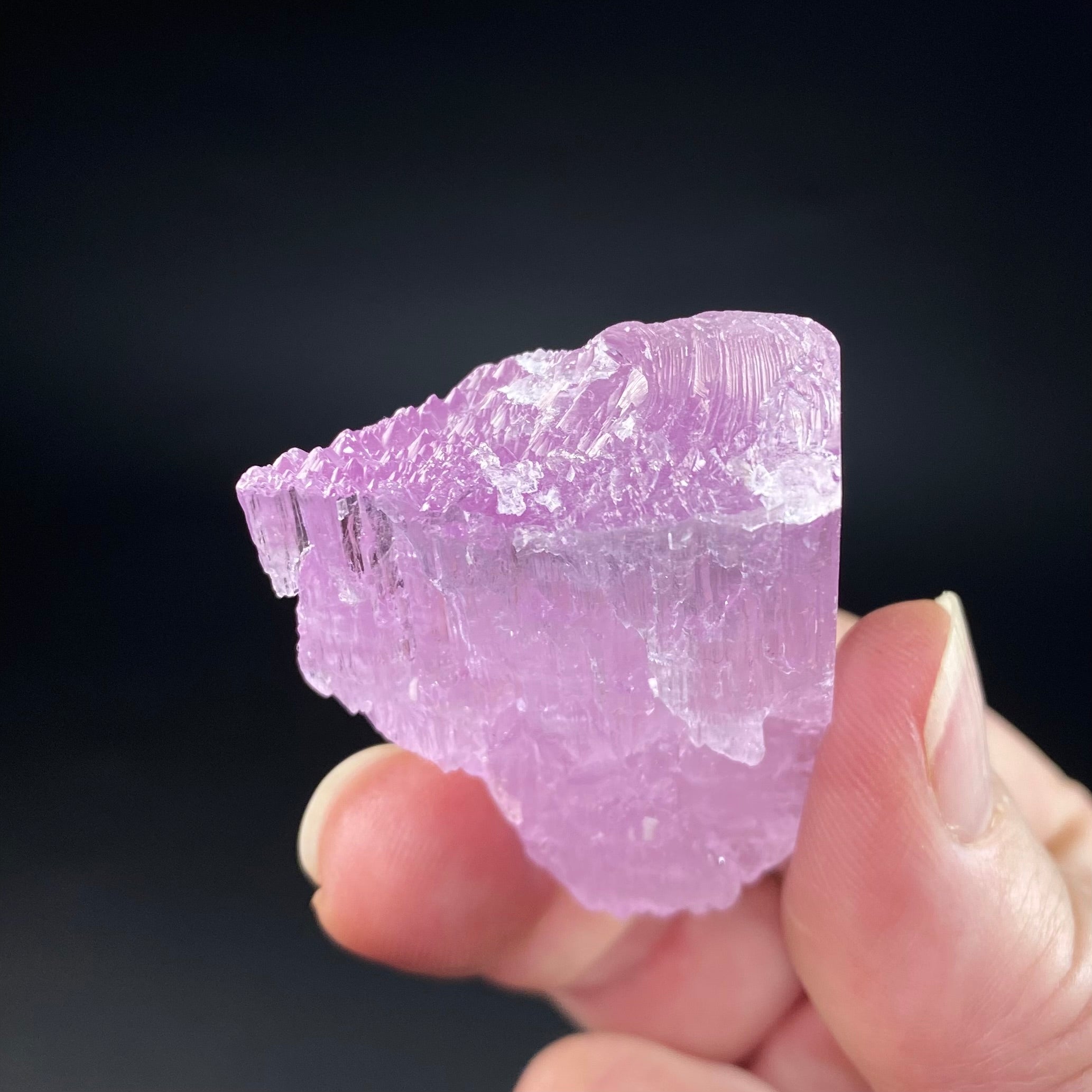Pink Kunzite Spodumene Crystal, Fluorescent with Multiple Terminations