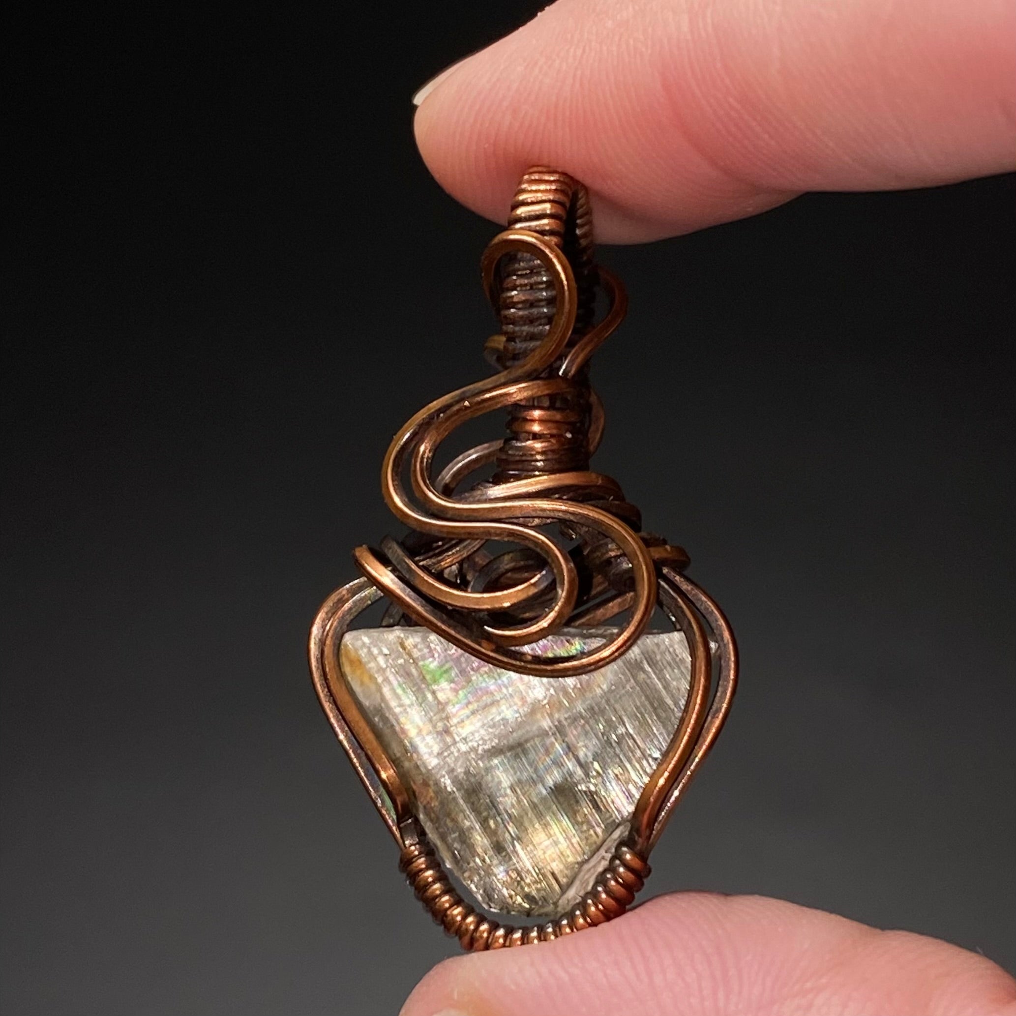 Reversible Turkish Diaspore Zultanite & Copper Wire Wrapped Pendant