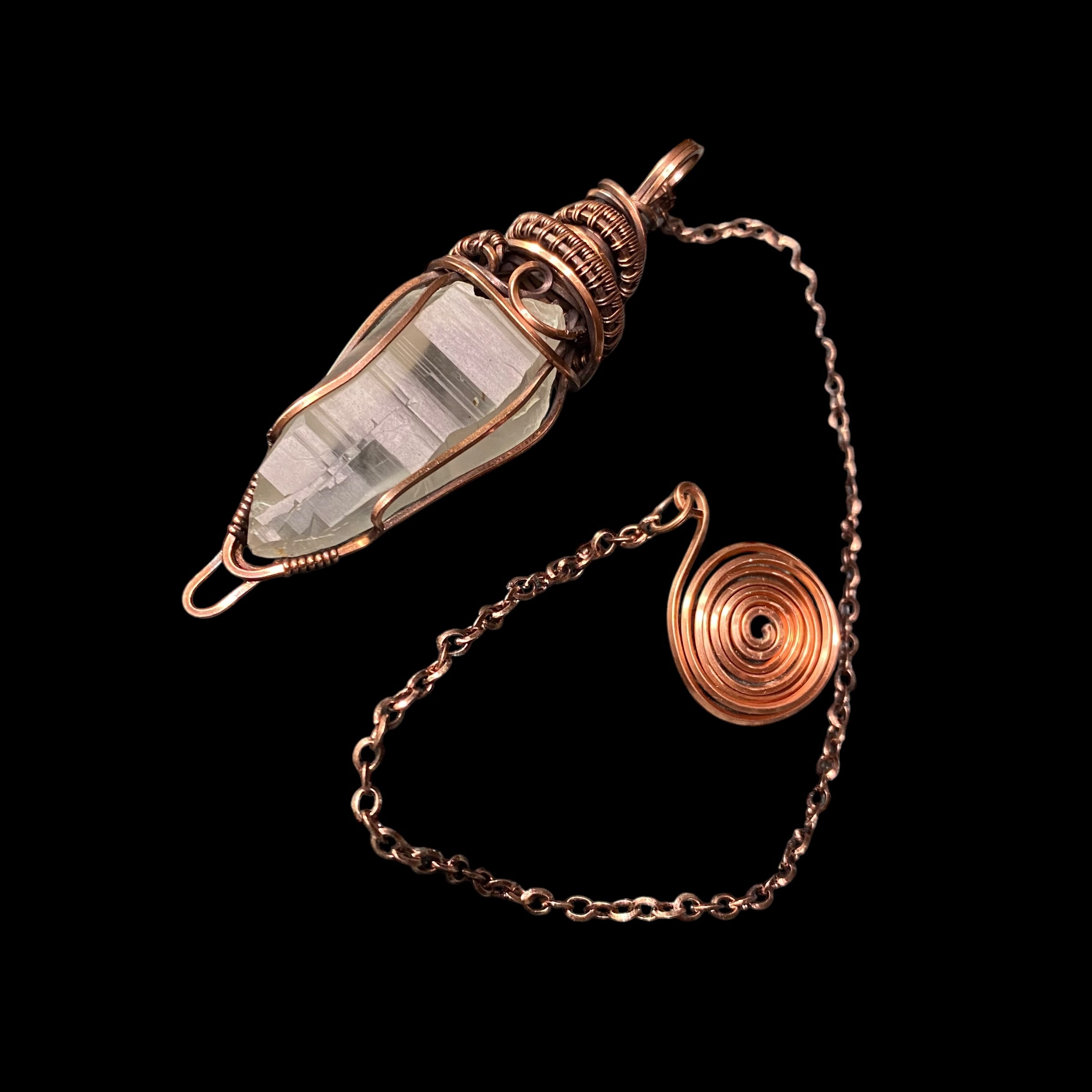 Himalayan Quartz Crystal & Copper Wire Wrapped Pendulum