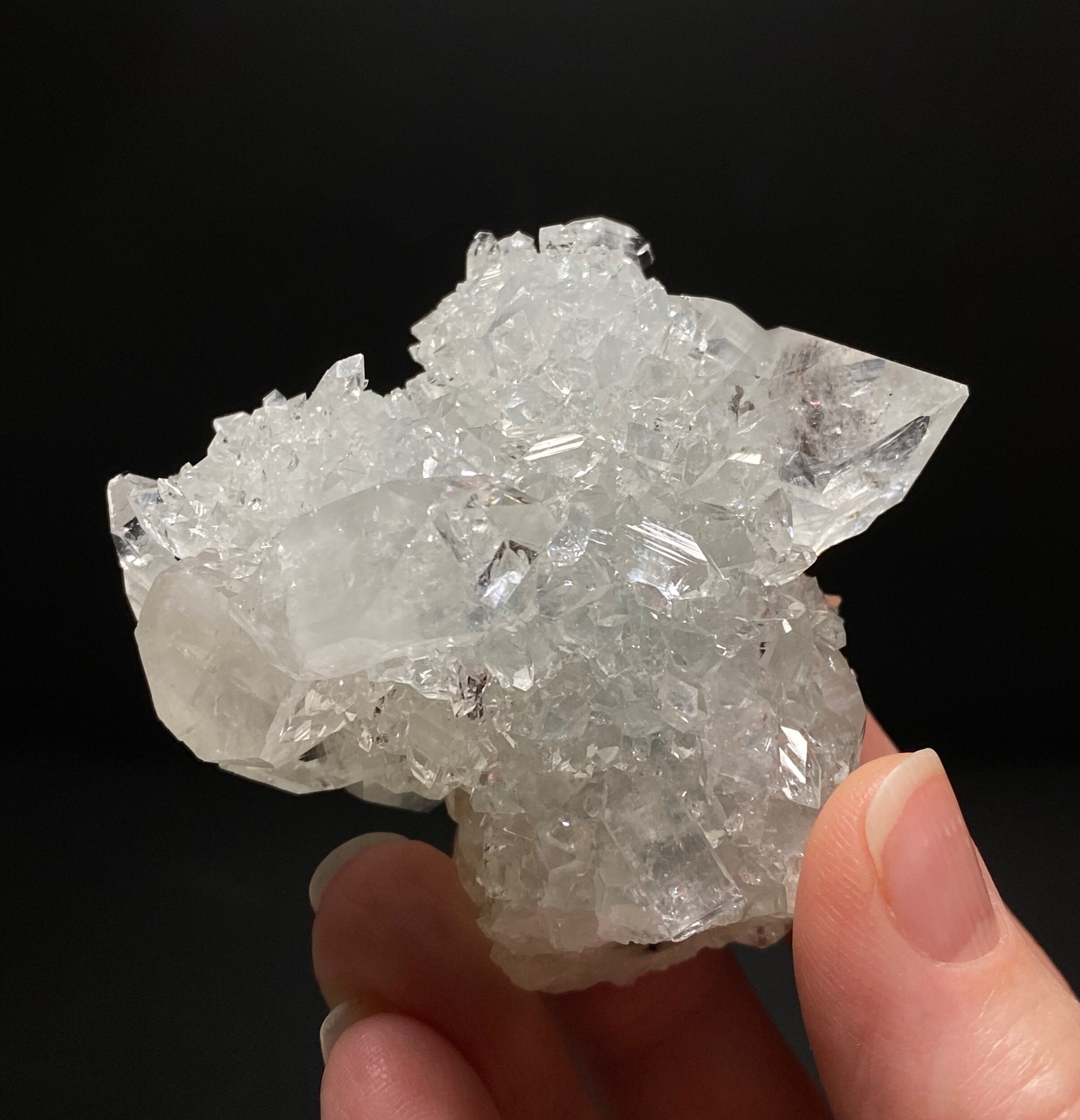 Clear Apophyllite Stalactite Formation Cluster