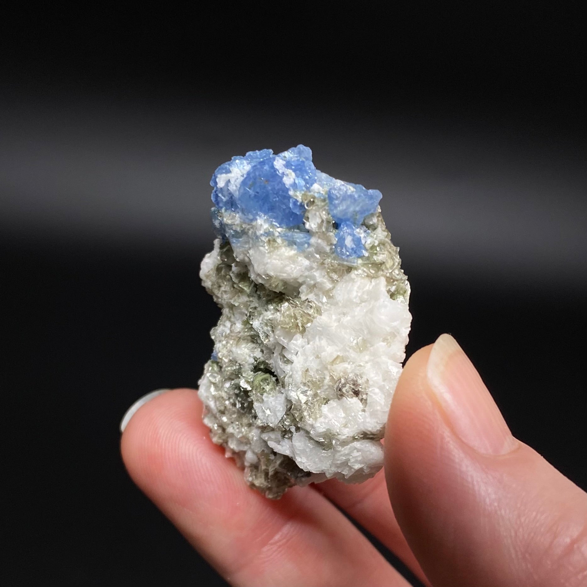 Blue Alkali Beryl Aquamarine with Muscovite Mica and Feldspar, Shigar Valley, Gilgit Baltistan, Pakistan